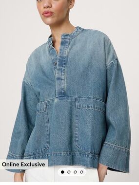 NWT Banana Republic Denim Popover shirt, size XS